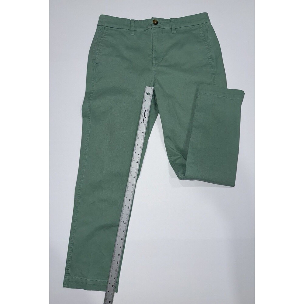 J.Crew High-Rise‎ Girlfriend Chino Pants Womens 4 in Green Cotton/Elastane - Picture 2 of 8
